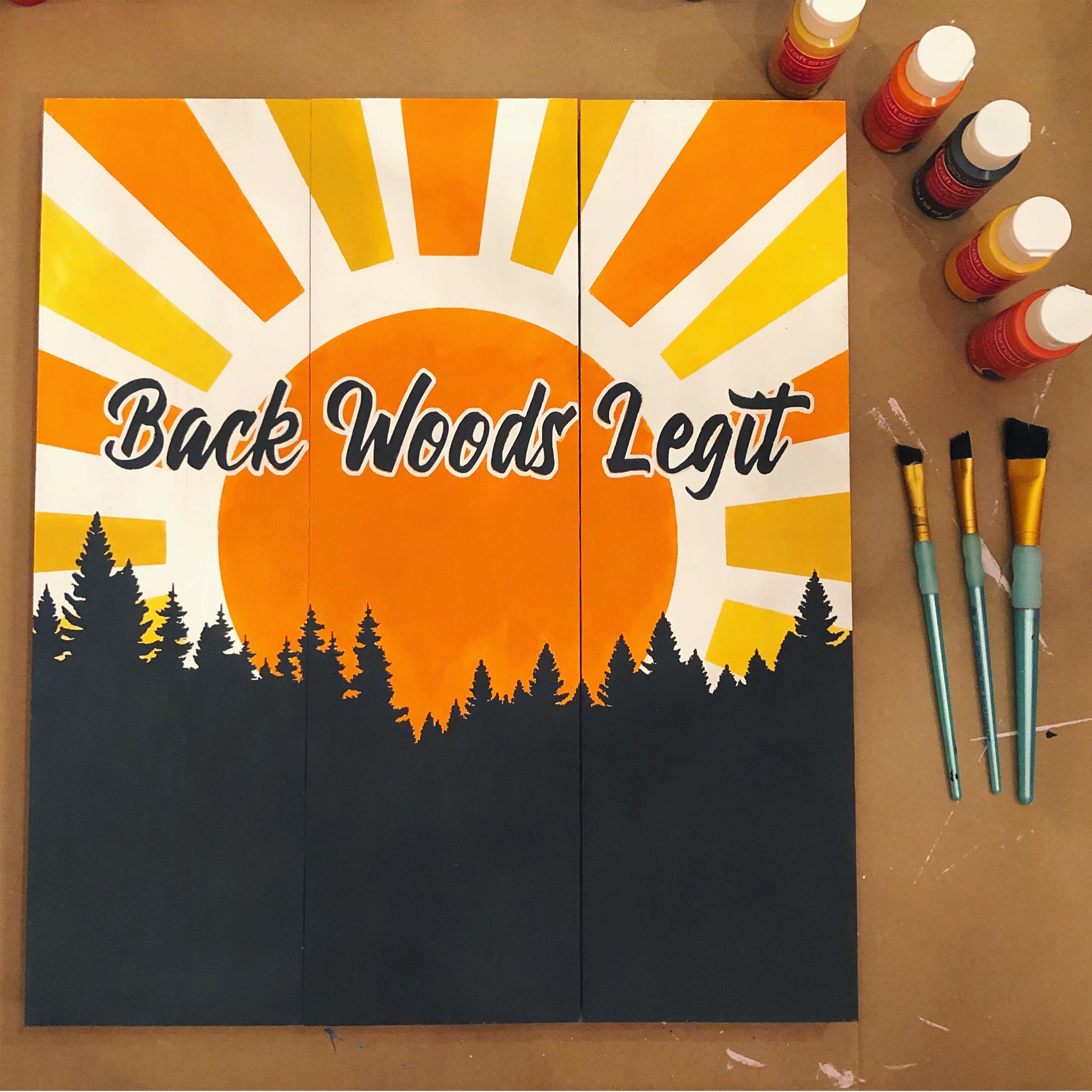 Back Woods Legit Hand Painted Wooden Sign