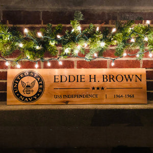 US Navy Hand Painted Cedar Sign