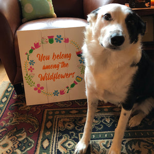 Wildflowers Hand Painted Wooden Sign